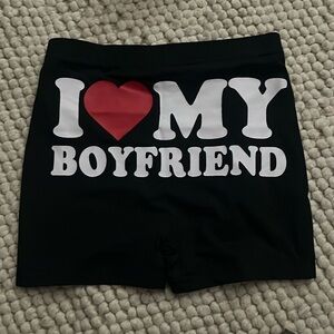 I ❤️ My Boyfriend Shorts, never worn